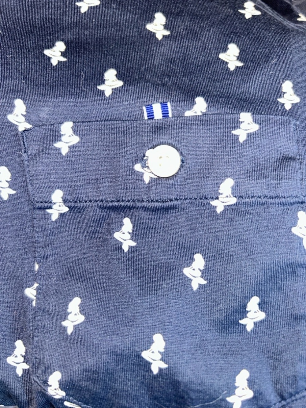 Murano Liquid Luxury Navy Polo with White Mermaid Motif - Picture 3 of 5